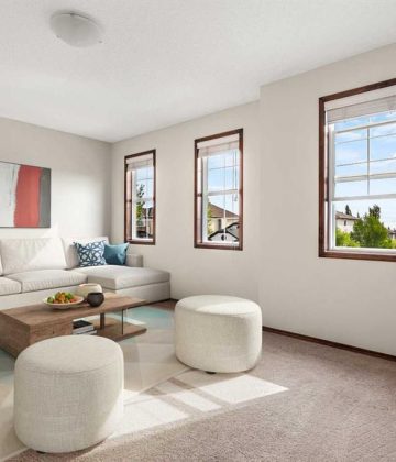 Modern residential interior painting in SW Calgary completed by 5 Aces Painting.